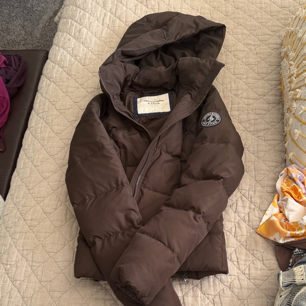 Brown Vintage A&F Puffer Jacket